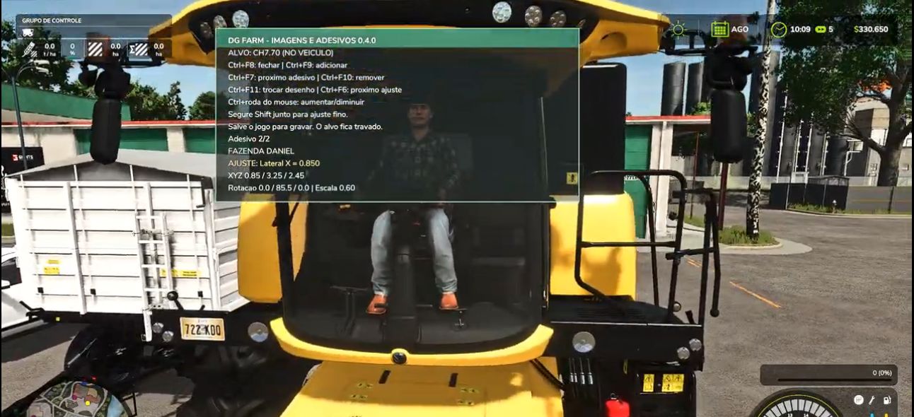 Interface do editor de imagens e adesivos