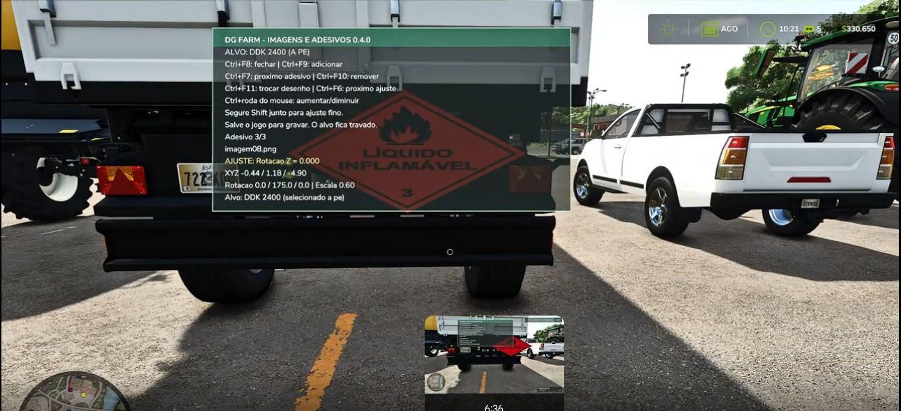 Adesivo aplicado em uma carreta